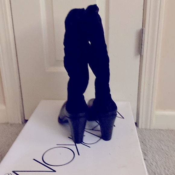 Marlon, suede /leather Scrunch boots size 8.5 style by Danielle, color black - Picture 3 of 10